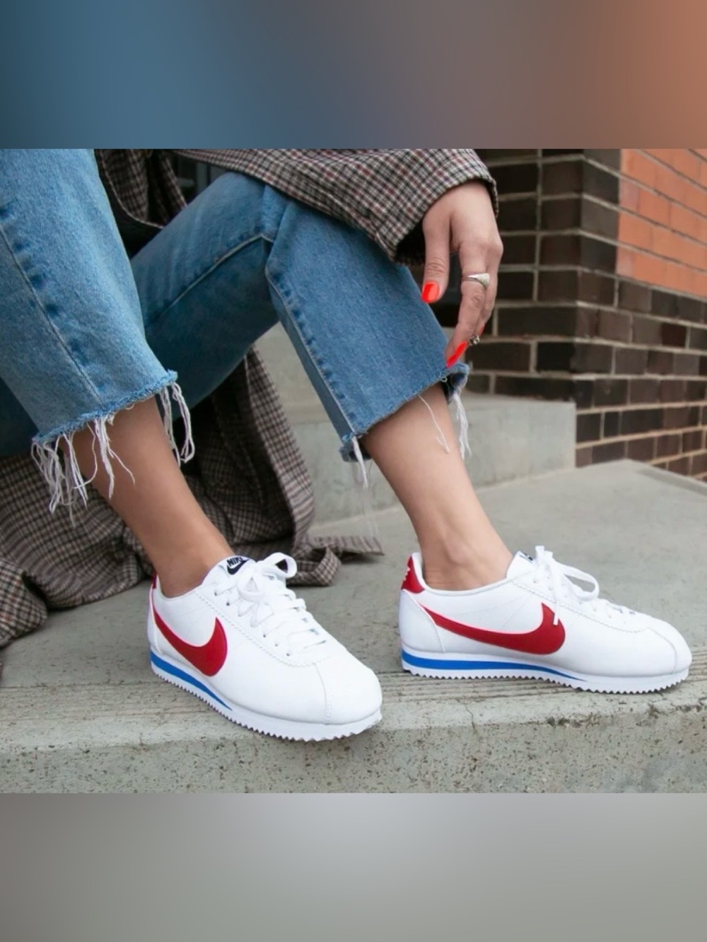 Nike classic cortez leather trainer